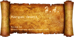 Hargas Anett névjegykártya