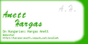 anett hargas business card